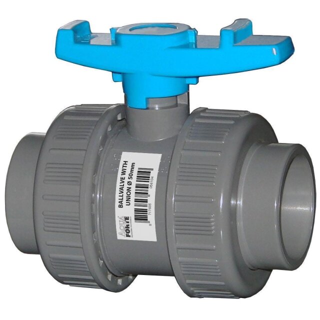 Aquaforte Kugelhahn Kugelventil 63 mm PVC mit beisdeitiger Klebemuffe