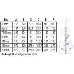 Valterra Zugschieber 50 mm Edelstahlspindel Kunsstoffplatte