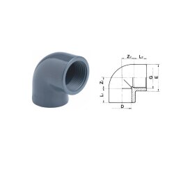 Cepex PVC Winkel Ø 40 mm 90° mit 1,25"...