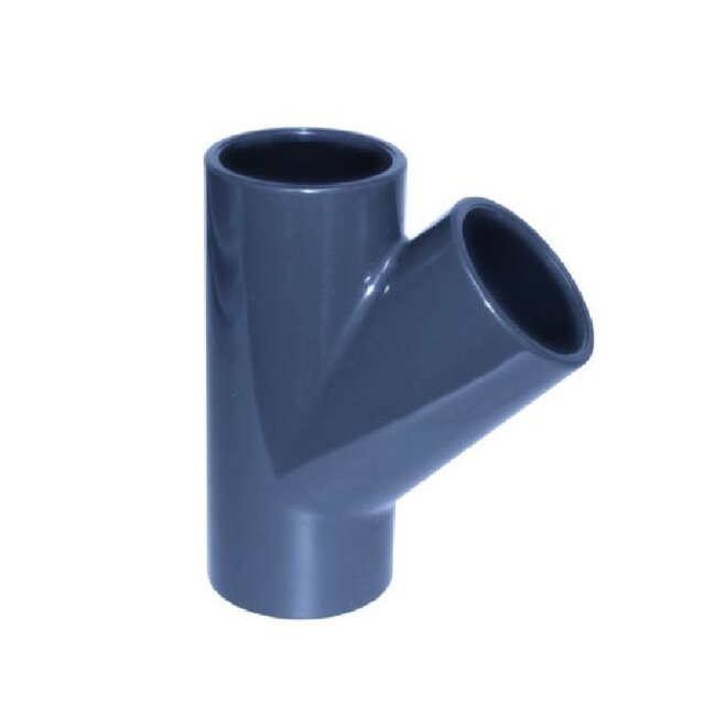 Cepex PVC T-Stück 45° Ø 50 mm PN16 für PVC Rohrleitungen