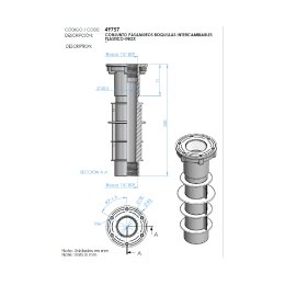 Pool Wanddurchführung für Pools für Düsen und Einlaufgitter 250mm x 1½" Einbauteile