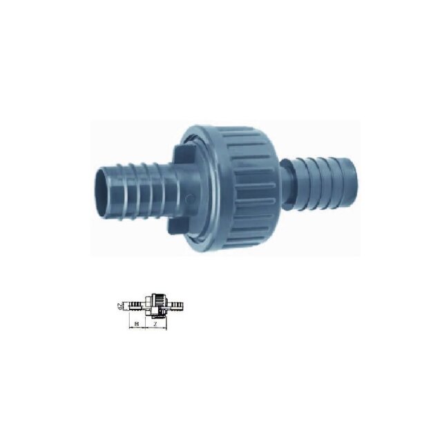 Aquaforte Rückschlagventil PVC mit Tüllen 21 mm