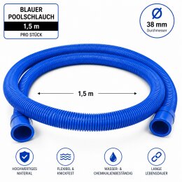 Poolflex schwarzer Poolschlauch 38 mm x 1,5 Meter