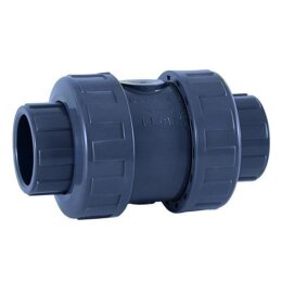 PVC Rückschlagventil 50mm mit Feder EPDM mit 2...