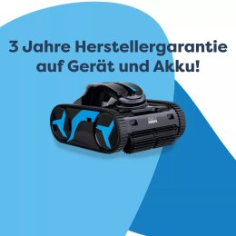 AquaForte M30 Akku Poolroboter – App-steuerbar-kabellos, Boden-, Wand- & Wasserlinienreinigung